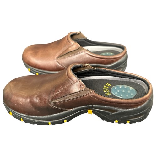 Zapato zueco de mula sin cordones marrón Bass para hombre suela ranura de caimán talla 10M *Ver últimas 2 fotos - Imagen 10 de 12