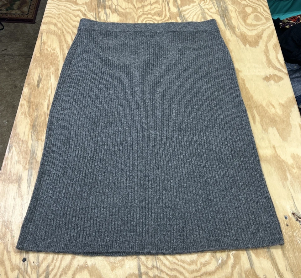 Falda Suéter Talbots Mezcla Lana Tejida MIDI Talla Grande Gris Minimalista Regencia Foto 2 de 4