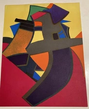 Vintage Screen Print Colourful Abstract By  Maurice Esteve “balmoure”