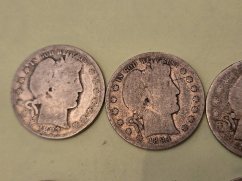 10 Barber half dollars 1893-o,94-o,99-s,1906-d,06-o,07,07-d,08-d,08-s,11-s - Image 2 of 4