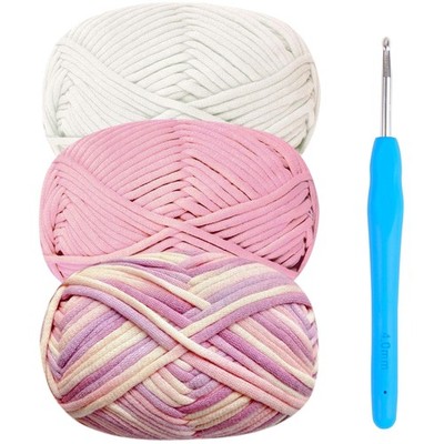 Häkelgarn Baumwolle Häkelwolle Chenille Wolle zum Häkeln 3x50g Häkelwolle mit...