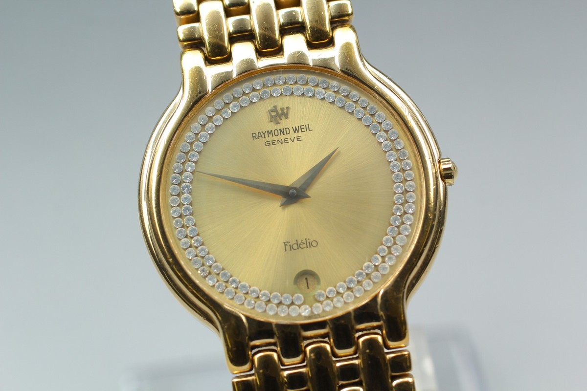 N MINT] Raymond Weil Fidelio 4802 18K Gold Electroplated