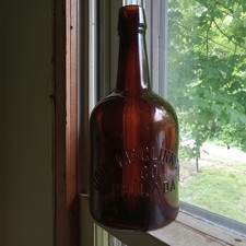 JOHN McGLINN DIST.CO PHILADA AMBER 1890s QUAR...