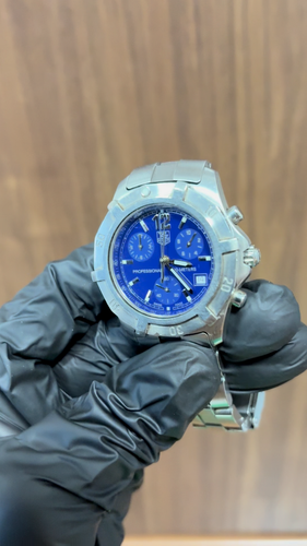 ▶️ [EXC+5] TAG HEUER CN1112 Chronographe Date Cadran Bleu Montre Homme Qz 40mm #248 - Vidéo 1 sur 1