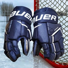 Bauer Supreme Ultrasonic Hockey Gloves Navy Blue Small 9 inch 23 cm pre-owned