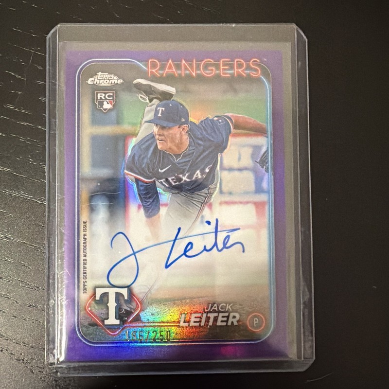 2024 Topps Chrome  - Auto Jack Leiter #RA-JL Purple Refractor /250 (AU, RC)