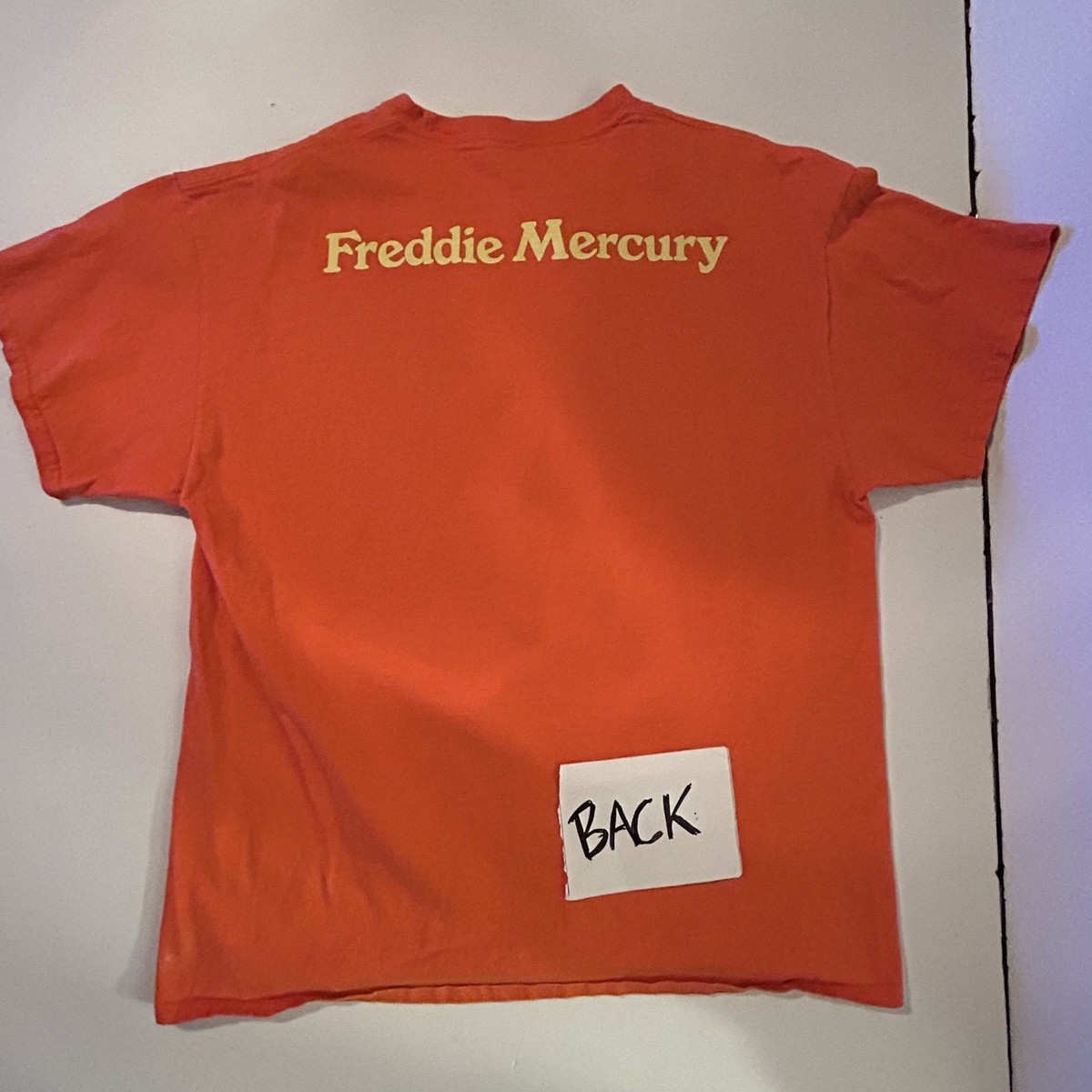 Freddie Mercury Orange T-shirt Lead Singer Of Queen Size Large