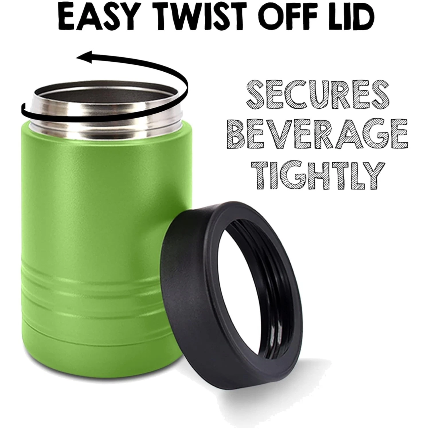 Double Wall Can Cooler - Fits 16 oz Cans - Olive Drab Green