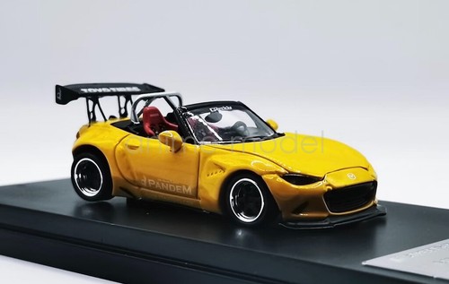 SW 1:64 Scala Giallo Miata MX5 Pandem Roadster Sport Diecast Display Giocattolo Regalo - Foto 2 di 11
