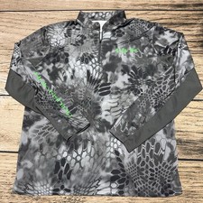 Huk Fishing 1/4 Zip Pullover Medium Gray Kryptek Icon Long Sleeve Pontus