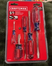 CRAFTSMAN Screwdriver Set, Slotted/Flat Head, 5-Piece (CMHT65032)-NEW IN PACKAGE