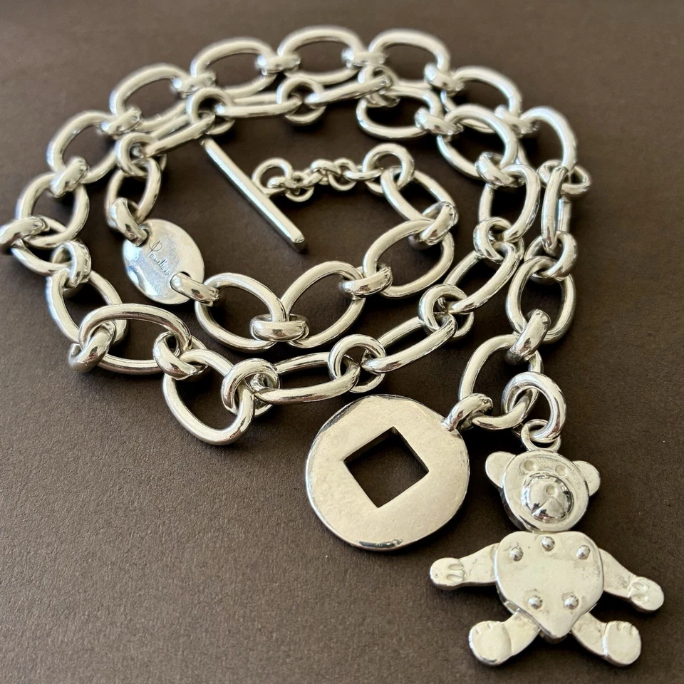 Pomellato Collana Girocollo Catena Orso Orsetto Argento Massiccio 925 Rara Origi - Immagine 2 di 4