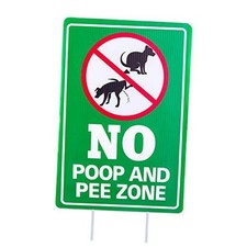 No Poop and Pee Dog Sign - 8''X12'' Clean Up After Your Dog Sign 3- Poop Pee