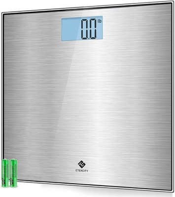 Stainless Steel Digital Bathroom Body Weight Scale Step-on 400 Pound LCD Display