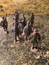 Quartermaster Toy Soldiers. WWI British and their German Prisoners 54mm Metal
