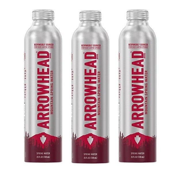 Aluminum Bottled Water 25 Oz 100% Mountain Spring Recyclable
