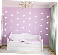 96pcs 2 Inch Heart Shape Wall Decals Set, Kids Room Decor, White