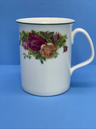 Royal Albert Fine China Coffee Mug Old Country Roses Green Trim