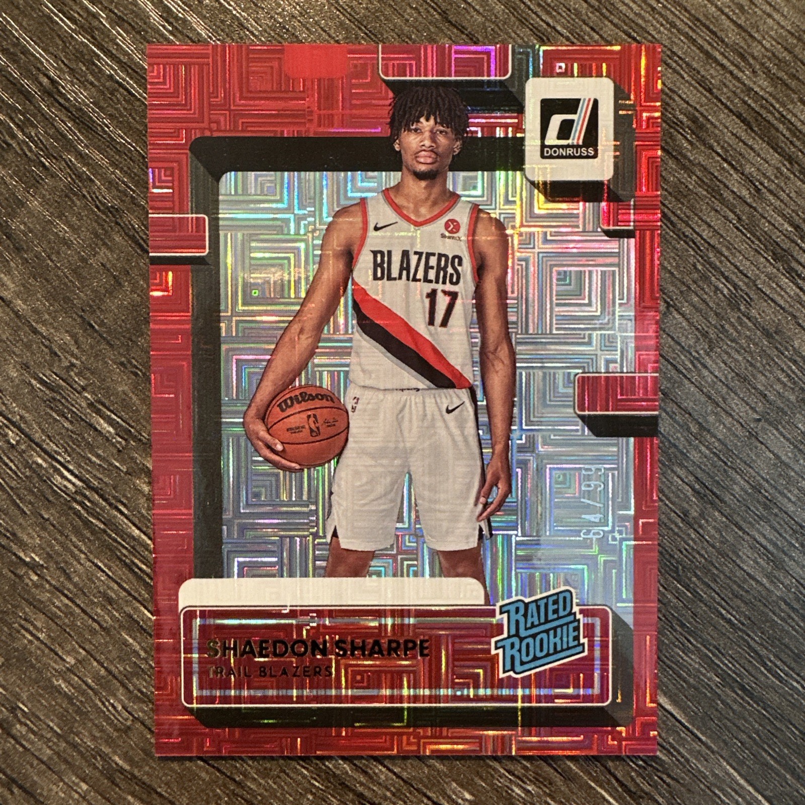 Shaedon Sharpe 2022-23 Panini Donruss #207 Choice Red Rated Rookie RC 64/99