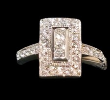 14K White Gold Princess  Round Brilliant Cut Diamond Engagement Ring 1/2 Carat