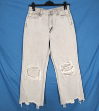 VERVET By FLYING MONKEY Light Gray Denim CROPPED DESTROYED High-Rise JEANS Sz 29