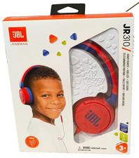 JBL JR 310 Kids Wired On-Ear Headphones With Up To 30Hours Playtime Red Blue New