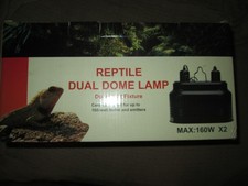 Simple Deluxe Dual Reptile Light Fixture terrarium heating Dome Lamp NEW