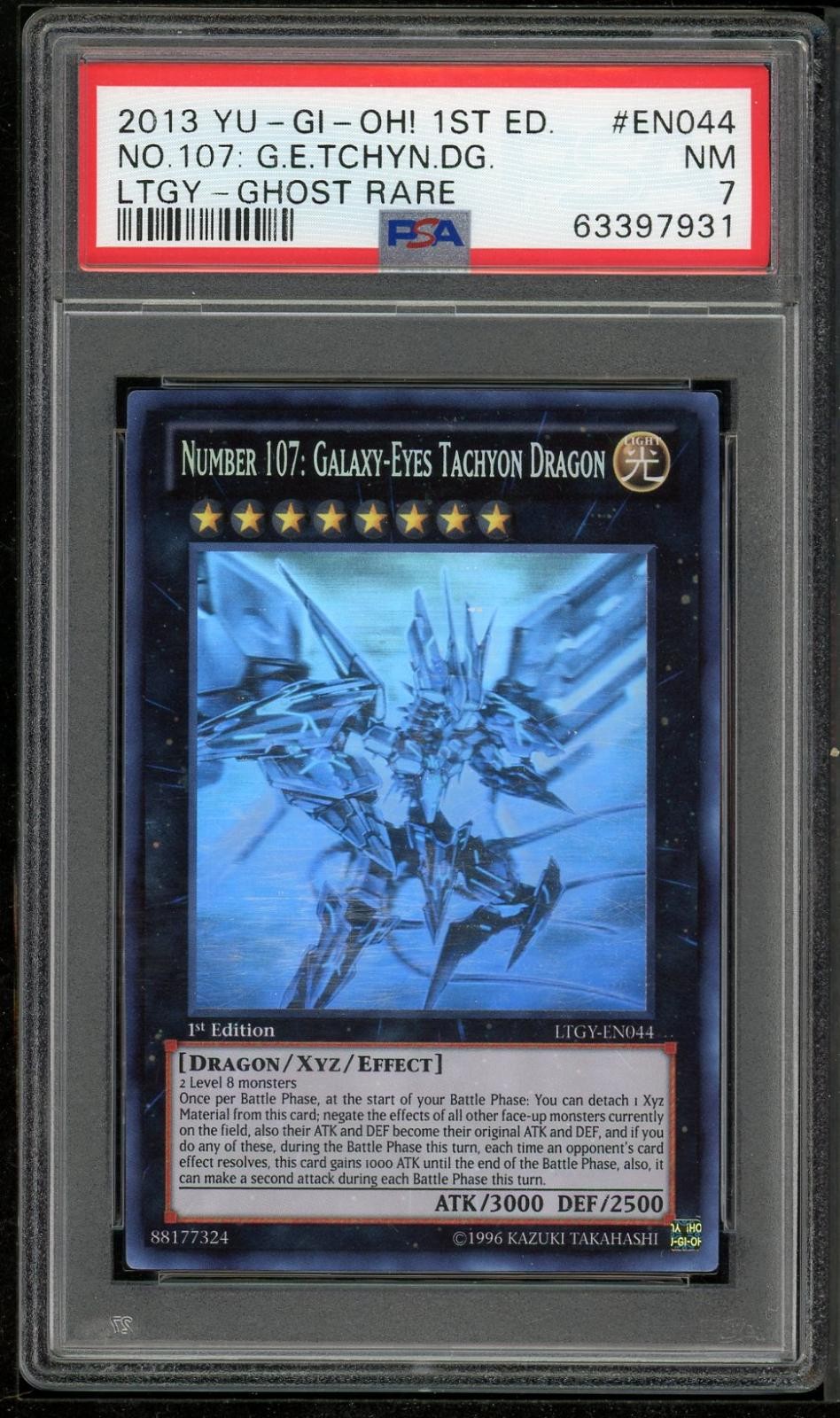 Number 107 Galaxy-Eyes Tachyon Dragon LTGY-EN044 1st Ed Ghost Rare Yugioh PSA 7