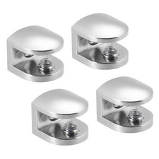 Glass Shelf Brackets Zinc Alloy Glass Clamp Clip for 8-10mm, Type-05, 4 Pcs