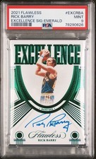 2021-22 Panini Flawless Excellence Signatures Auto Rick Barry Emerald /5 PSA 9