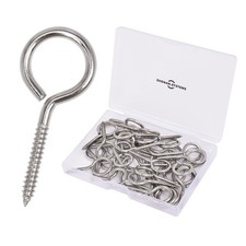 1.57" Stainless Steel Eye Screws for Wood, 30 Pcs Screw Eye Hooks