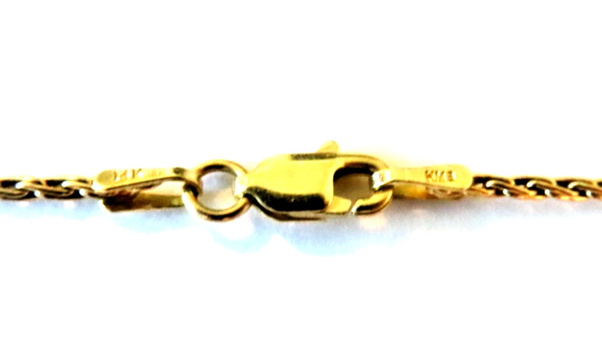 Unique Real Solid 14K Yellow Gold  thin wheat Cha… - image 3