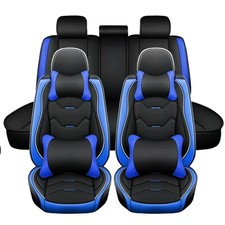 5-seats Car Seat Covers Luxury Pu Leather Front Rear Cushion Full Set Universal