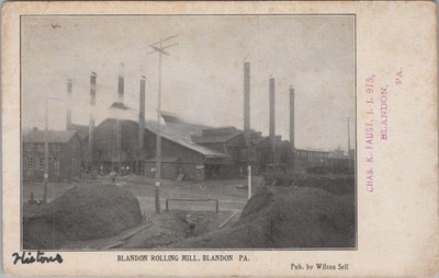 Blandon Rolling Mill PA 1906 Factory Iron Industry Coal Piles Postcard