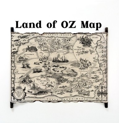 Map of the Marvelous Land of Oz, The Wonderful Wizard of Oz Map Emerald City Map
