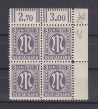 AM-Post 17aB IV r4 postfrisch Bogenz&auml;hlnummer Viererblock gepr. Hettler (C-0890c