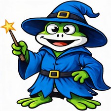 30 Custom Blue Wizard Frog Personalized Address Labels