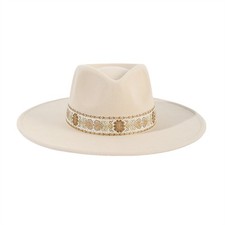Big Wide Brim Boho Western Cowboy Hat for Women and Men Felt Fedora Hat Jazz Hat