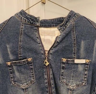 Baby Phat Women's Denim Jacket   Zip Closure L Y2K
