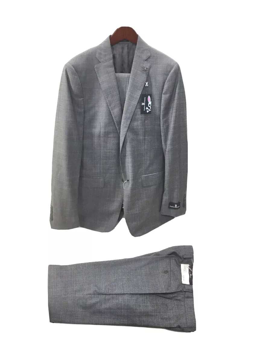 Psycho Bunny BYNN2GBA0370 Grey Wool and Elastane Suit 42Short 35W