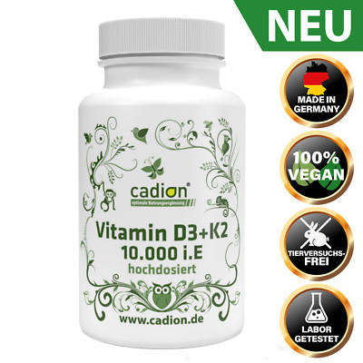 cadion Vitamin D3 + K2 (MK7 ALL-TRANS)  Kapseln 10.000 i.E. I Dose a' 90 Stück
