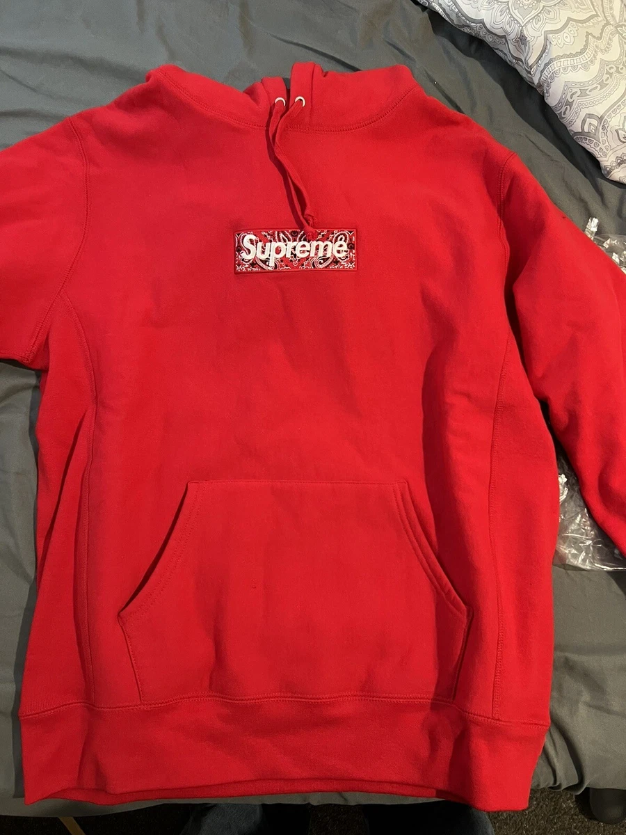Supreme bandana box logo hoodie on sale red