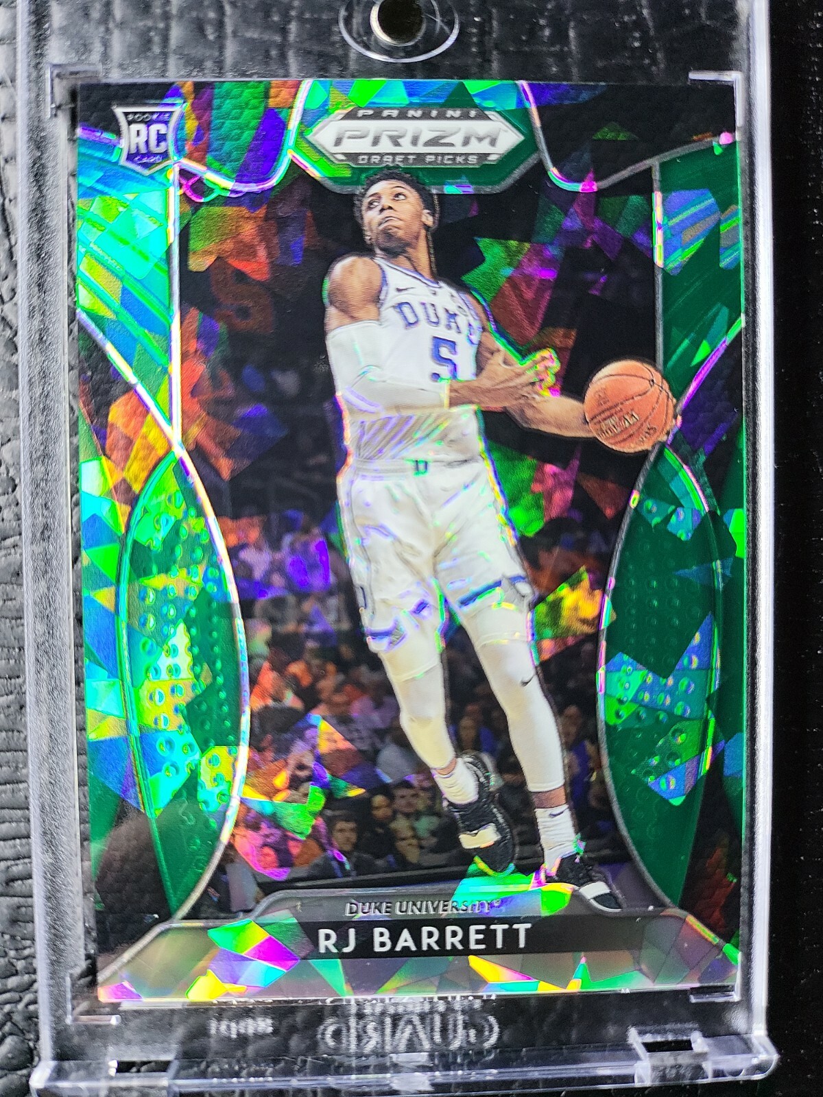 RJ BARRETT /18 MINT ROOKIE CRACKED GREEN ICE PRIZMS 3 RC SP 2019-20 PANINI PRIZM