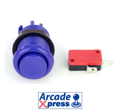 Lila Happ American Style Taster Button 28mm Concave mit Mikroschalter Switch