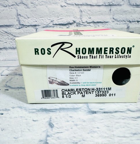 Ros Hommerson Women's 8.5M Charleston Slingback Shoes Patent Leather Square Toe - Picture 7 of 7