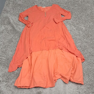 Anself Women's Casual Dress Orange X-Large