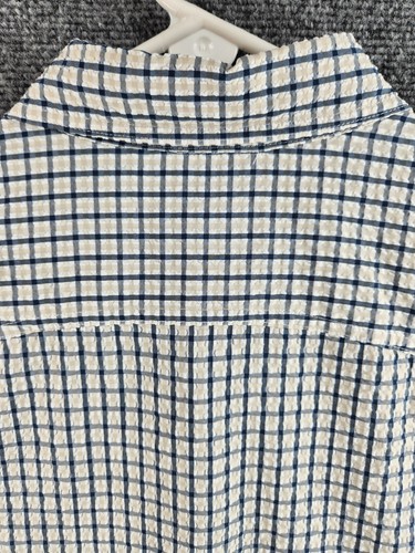 Orvis Seersucker Fishing Shirt Double Pockets Blue Check Polyester Nylon Soft XL - Picture 19 of 22