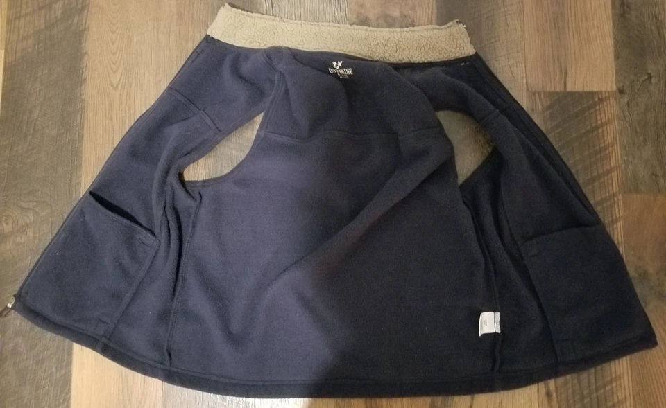 Mens Outdoor Life Dark Blue Fleece Zip-Up Vest - Medium - Image 3 of 4