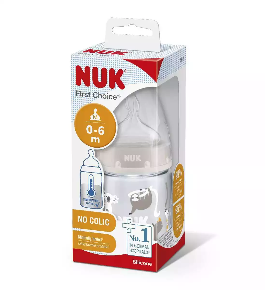 NUK First Choice Baby Bottle 0 6 Months Temperature Control 150ml