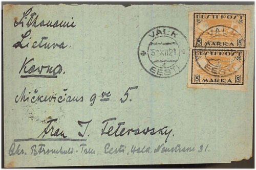 Estland Estonia Mi  13y MeF Brief nach Litauen - Photo 1/1
